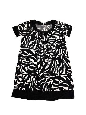 Coldwater Creek Black and White Patterned Midi Dress XL